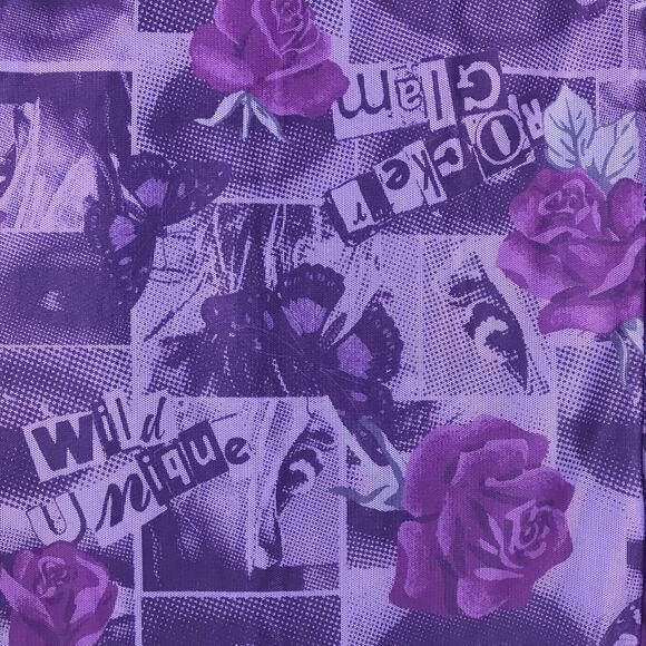 Torrid Betsey Johnson Mesh Pencil Skirt Front Slit Lined Purple Floral Size 2 2X - Picture 2 of 6